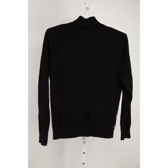 Guess Sweater Men Extra Large Black White Gray Argyle Diamond Full Zip - Picture 3 of 10